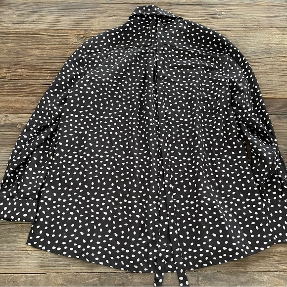 JASON WU Women's Polka Dot Tie Neck Blouse Size 4 in Black - Picture 11 of 12
